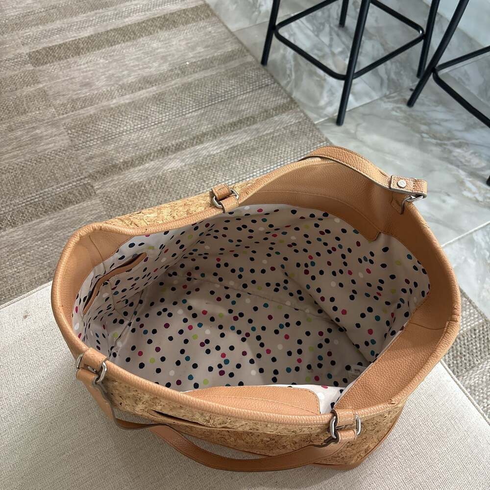 Thirty One Jewell Brown Cork Setter Tote Bag XLarge Purse - Picture 3 of 6